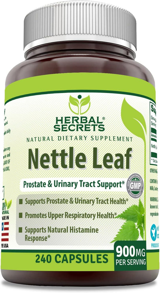 Nettle Leaf 900mg 240 Capsules - Herbal Supplement for Urinary Tract, Prostate, and Respiratory Health