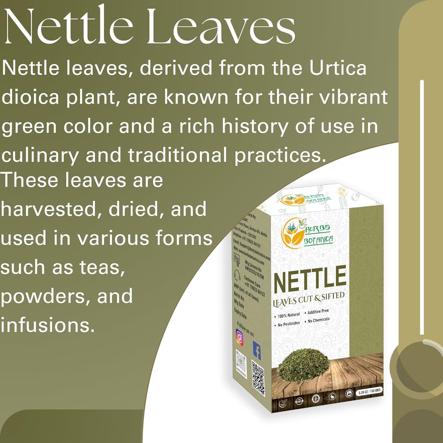 Nettle Leaf Botanica Cut and Sifted for Herbal Tea and Smoothies - 5.29 oz Vegan Non GMO Supplement
