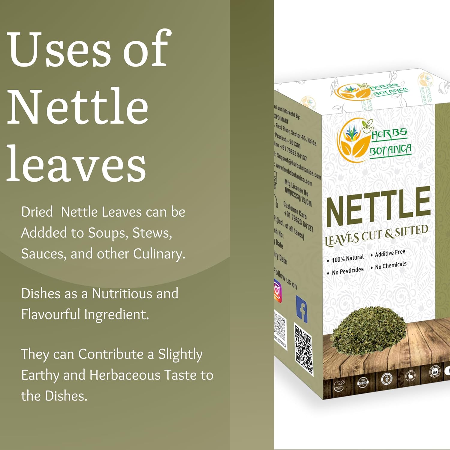 Nettle Leaf Botanica Cut and Sifted for Herbal Tea and Smoothies - 5.29 oz Vegan Non GMO Supplement