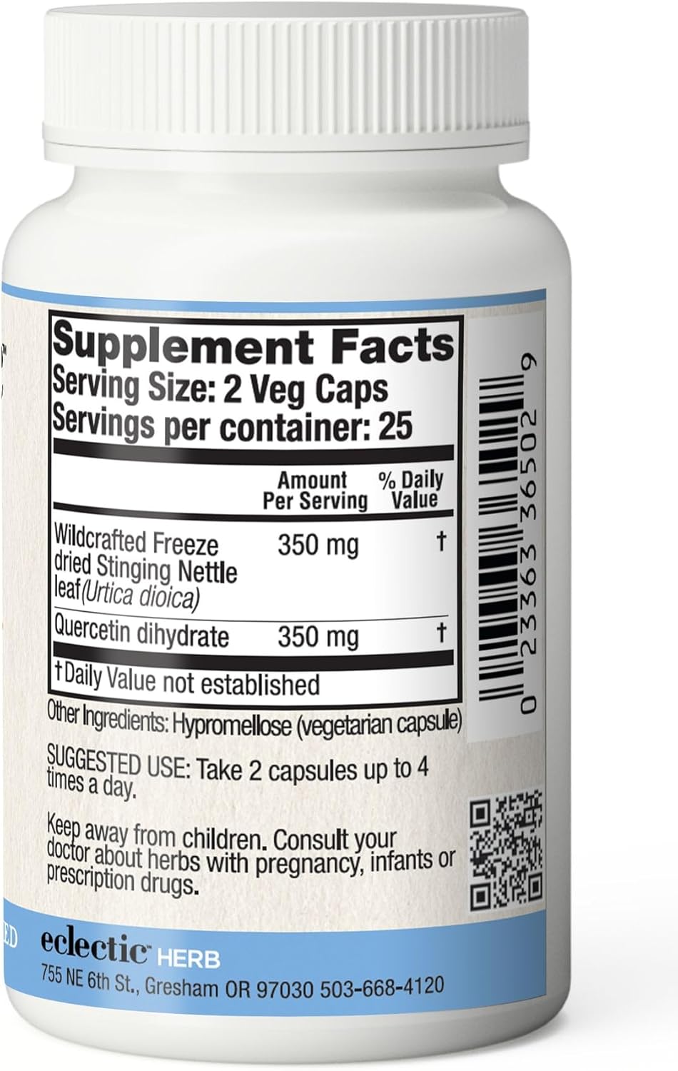 Nettle Quercetin Capsules by Eclectic Institute - Non-GMO, Vegan | 90 Count