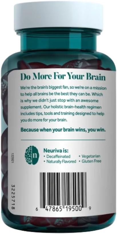 NEURIVA Original Brain Supplement with Clinically Tested Nootropics for Memory, Focus & Concentration - Strawberry Flavor, 50 Gummies - 2 Pack