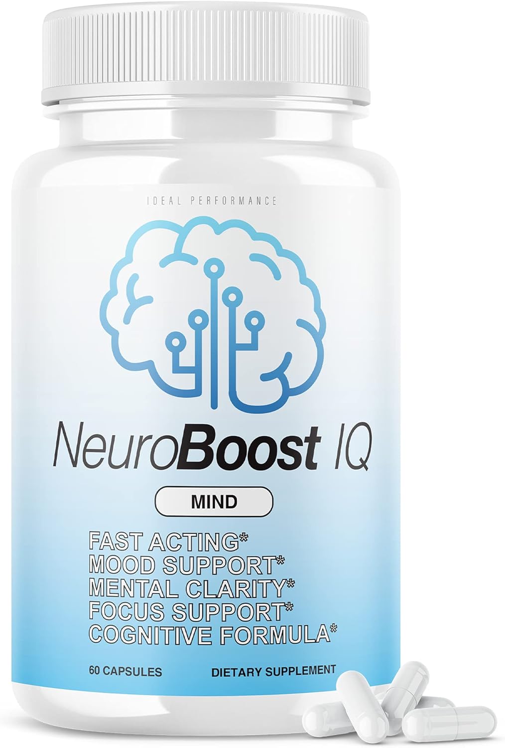 Neuro Boost IQ Supplement - Enhance Brain Function with 60 Capsules - Ben Carson Neurobooster Mind Pills