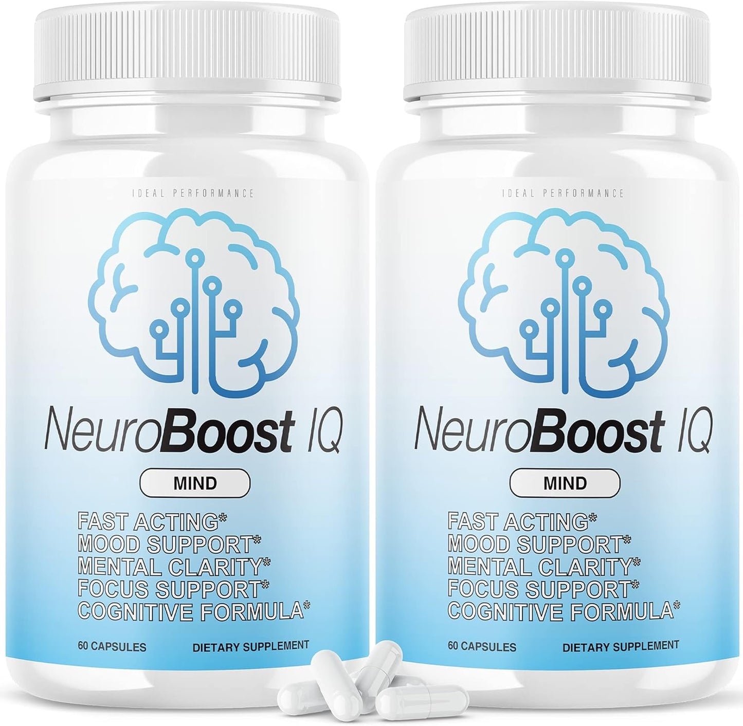 Neuro Boost IQ Supplement 2 Pack for Optimal Brain Performance - 120 Capsules