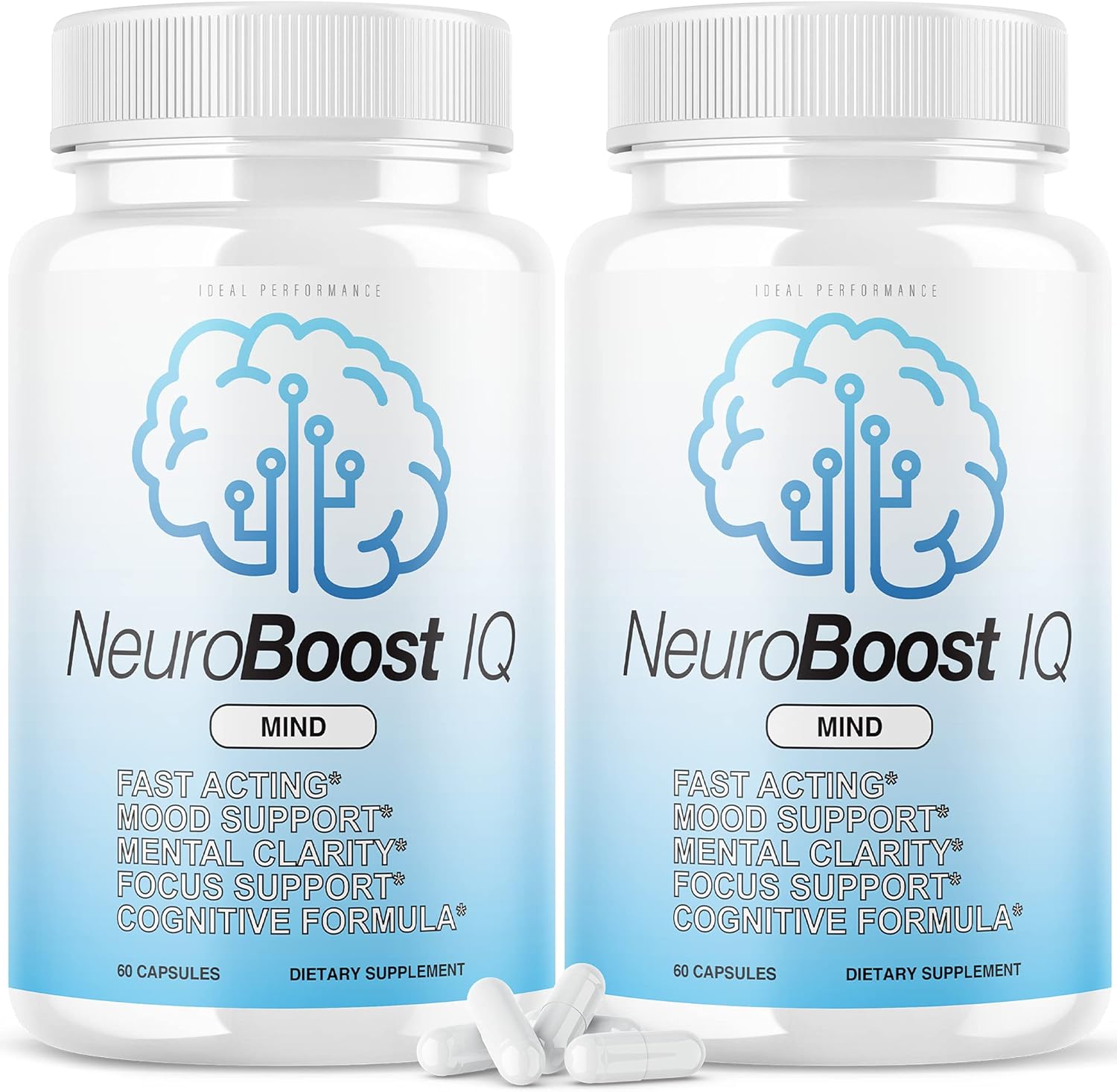 Neuro Boost IQ Supplement 2 Pack for Optimal Brain Performance - 120 Capsules