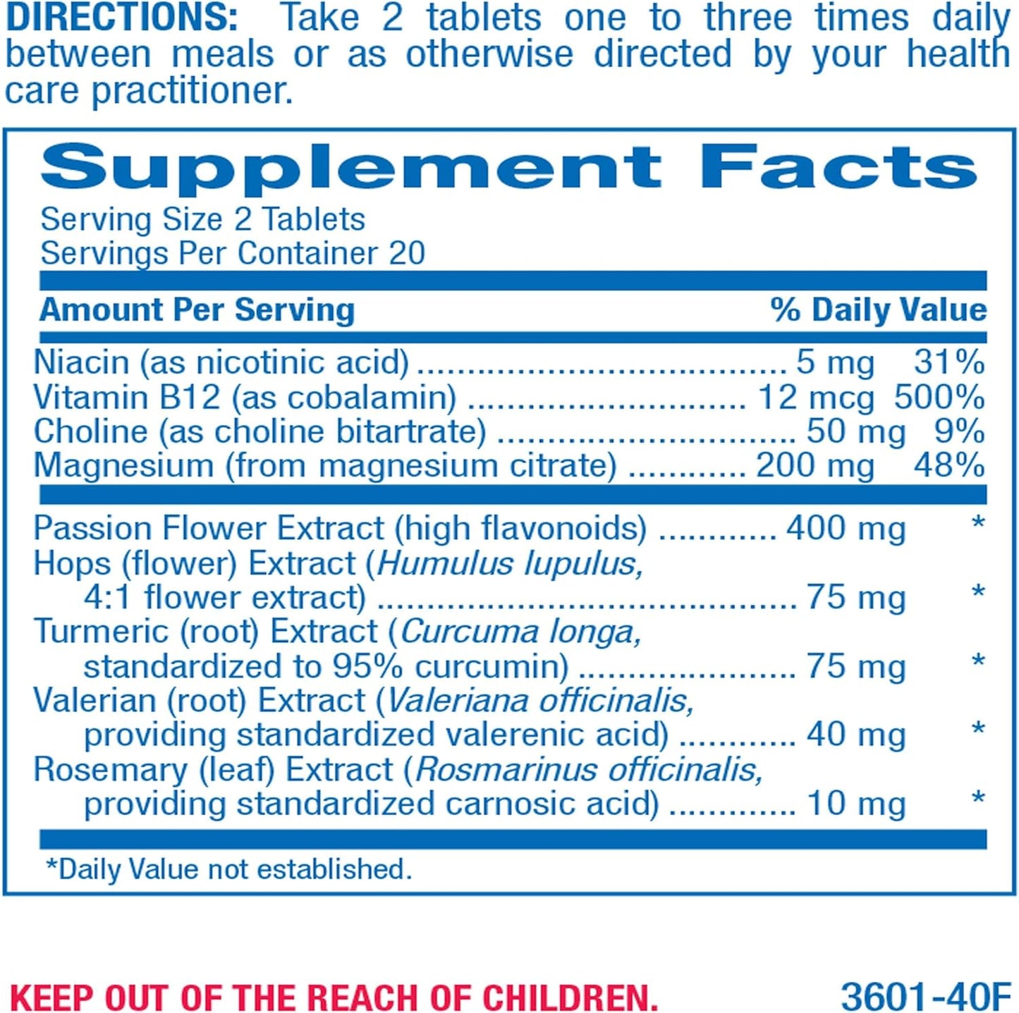 Neuro Ease Supplement with Vitamin B12, Turmeric Curcumin, and Magnesium - 40 Tablets for Muscle and Nerve Health - Includes Choline and Niacin for Optimal Wellness