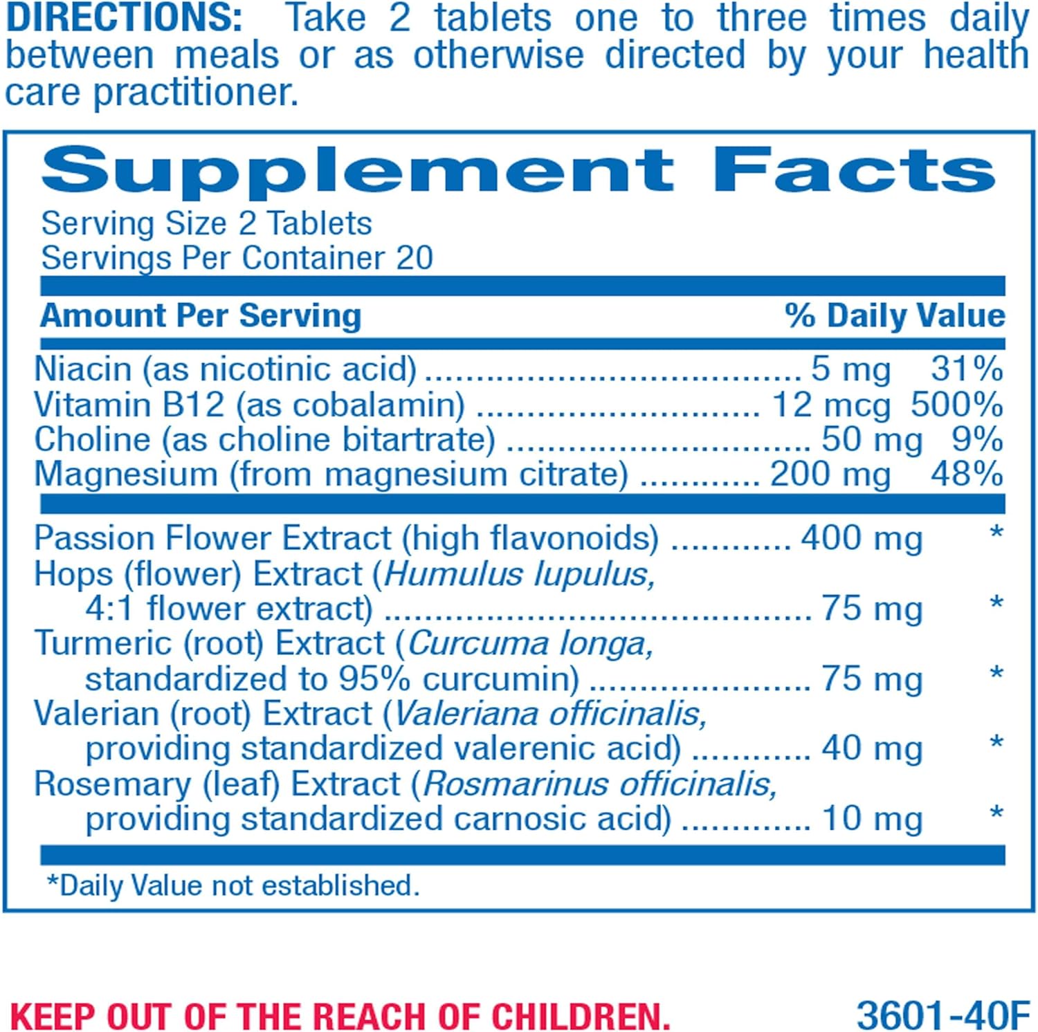 Neuro Ease Supplement with Vitamin B12, Turmeric Curcumin, and Magnesium - 40 Tablets for Muscle and Nerve Health - Includes Choline and Niacin for Optimal Wellness