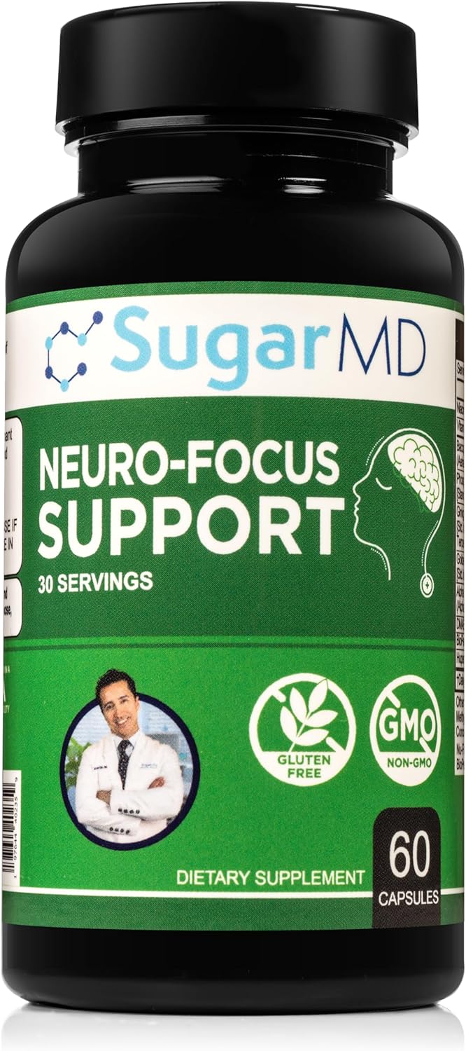 Neuro-Focus Support Supplement for Brain Health - Memory, Focus, & Clarity Formula with Bacopa, Ginkgo, & Bioperine - Non-GMO & Gluten-Free - 60 Capsules