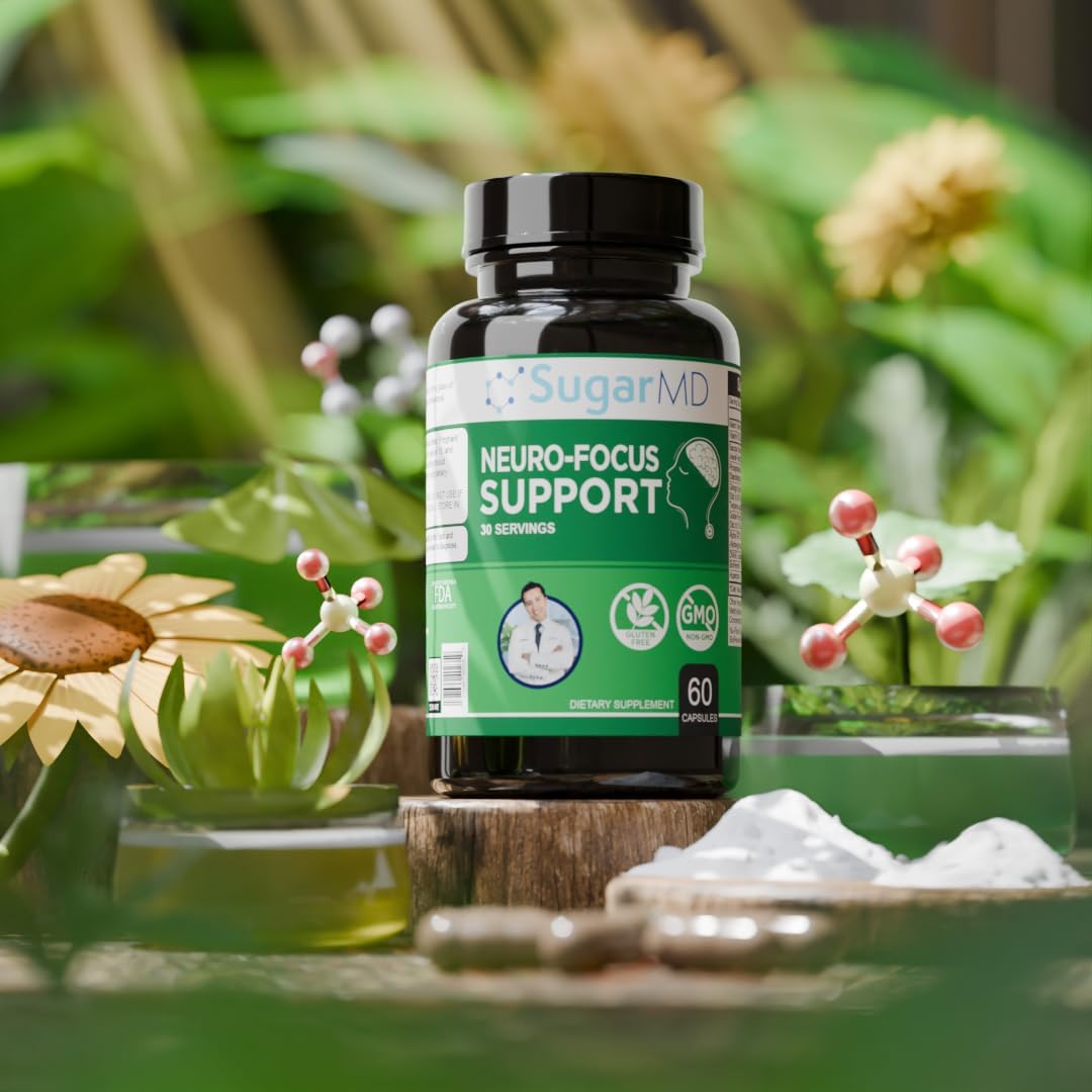 Neuro-Focus Support Supplement for Brain Health - Memory, Focus, & Clarity Formula with Bacopa, Ginkgo, & Bioperine - Non-GMO & Gluten-Free - 60 Capsules