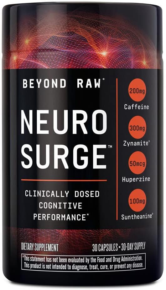 Neuro Surge Beyond Raw Clinically Dosed Cognitive Performance Supplement 30 Count