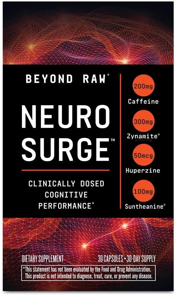 Neuro Surge Beyond Raw Clinically Dosed Cognitive Performance Supplement 30 Count