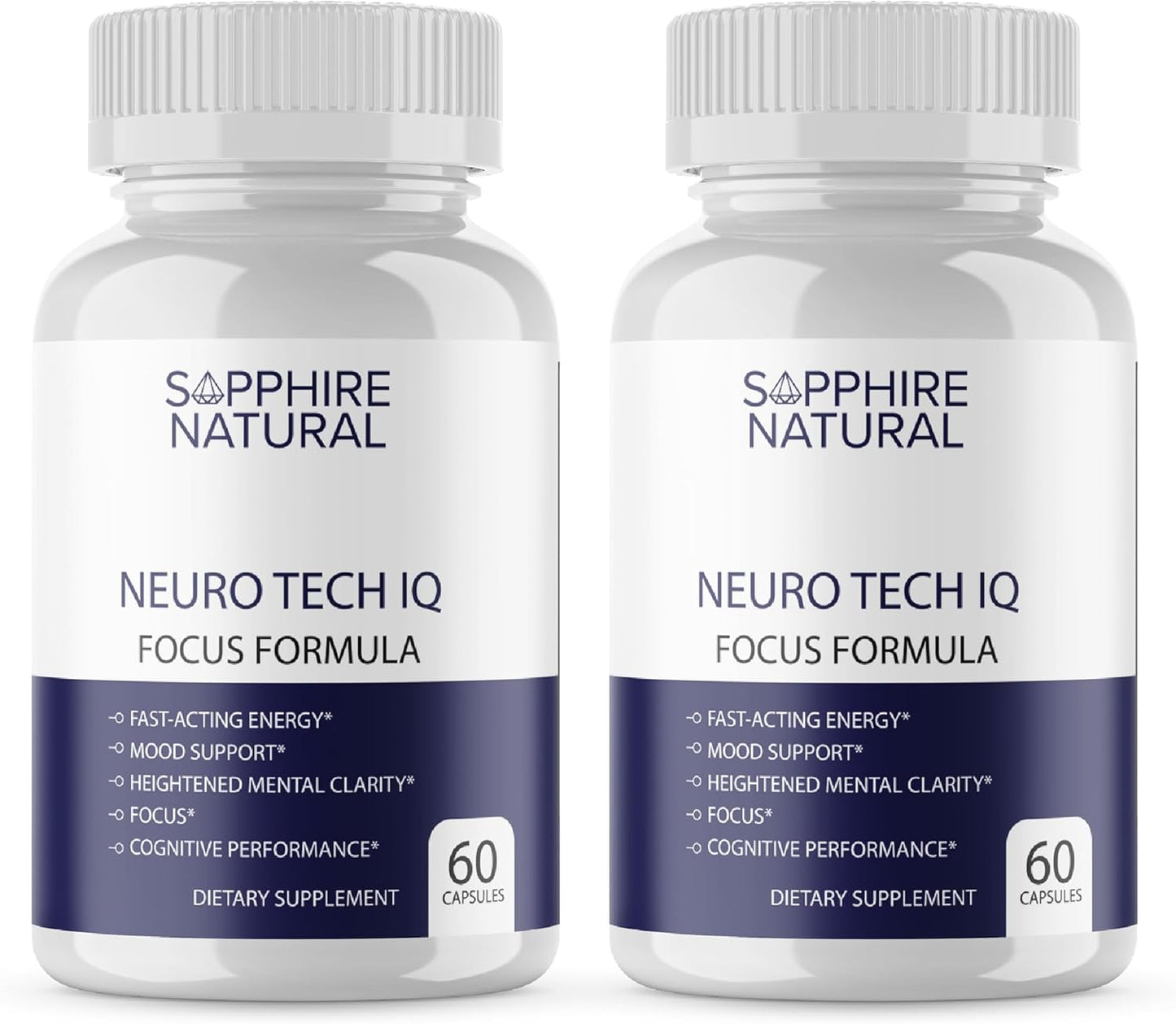 Neuro Tech IQ Brain Supplement - Focus Formula Enhancement Pills (2 Pack, 120 Capsules)