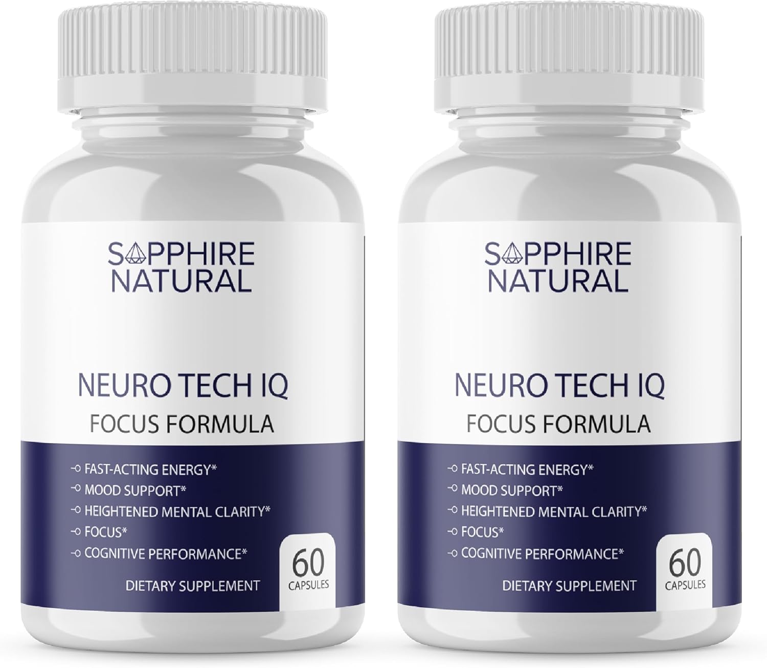Neuro Tech IQ Brain Supplement - Focus Formula Enhancement Pills (2 Pack, 120 Capsules)