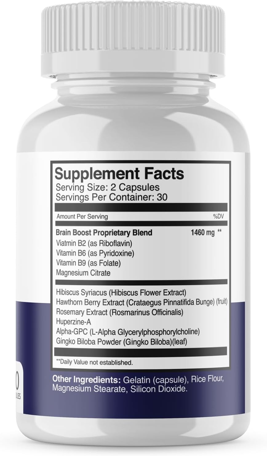 Neuro Tech IQ Brain Supplement - Focus Formula Enhancement Pills (2 Pack, 120 Capsules)