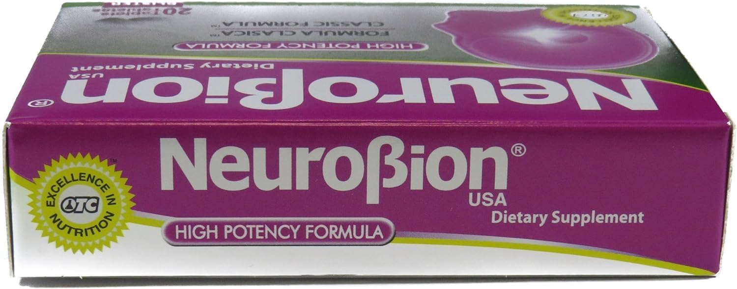 Neurobion Classic Vitamin B Energy Booster Tablets - 20 Count Formula Clasica