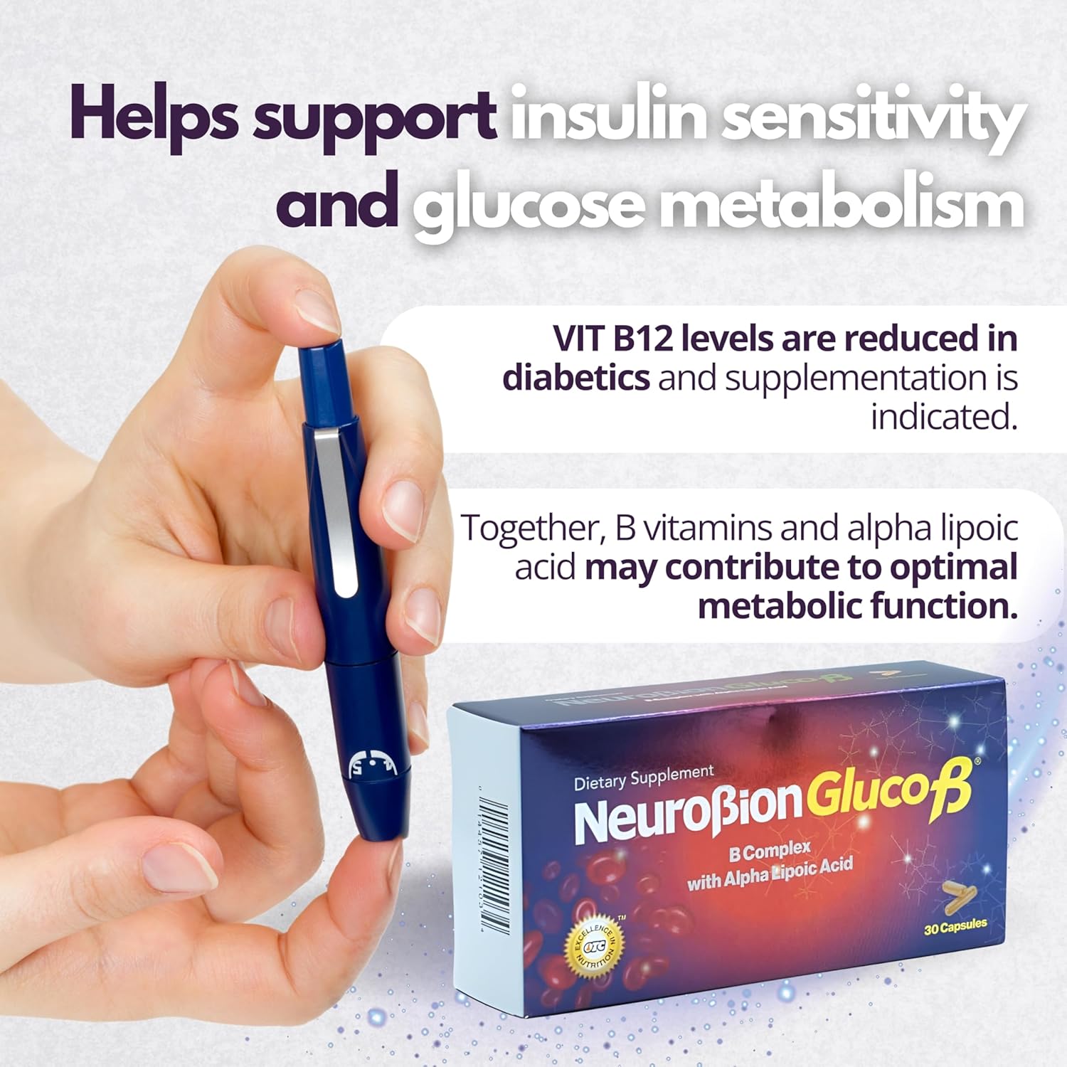 Neurobion Gluco B with Alpha Lipoic Acid B Complex Supplement 30 Capsules