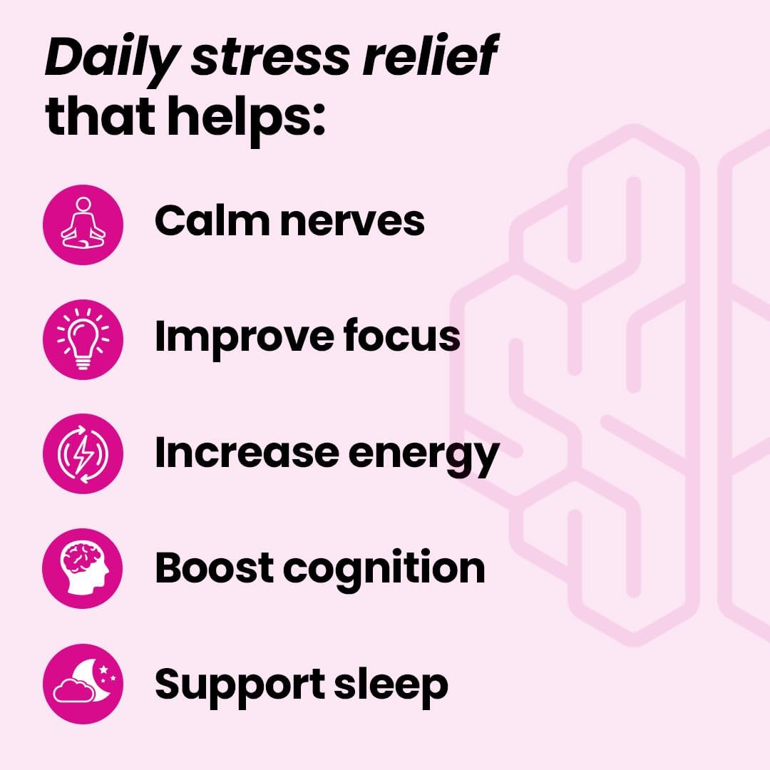 NeuroQ Calm Focus Capsules - Stress Relief Supplement with Sensoril Ashwagandha, Magnesium, GABA, L-Theanine, Andean Cocoa, Kava Kava - 60 Capsules