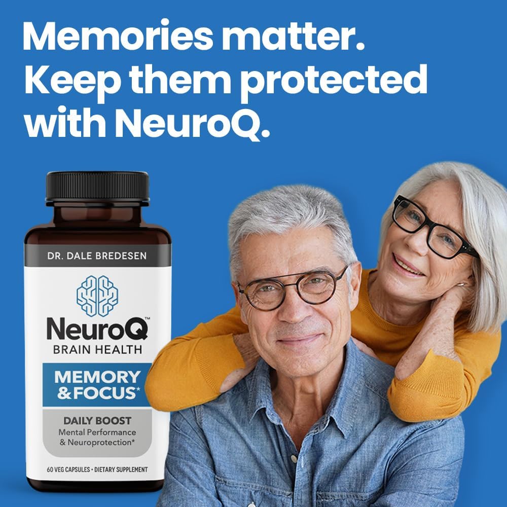 NeuroQ Memory & Focus - Cognitive Performance Support with Dr. Dale Bredesen's Neuroprotective Formula - Gotu Kola, Ginkgo, Phosphatidylserine - 60 Capsules - BoostGo Australia