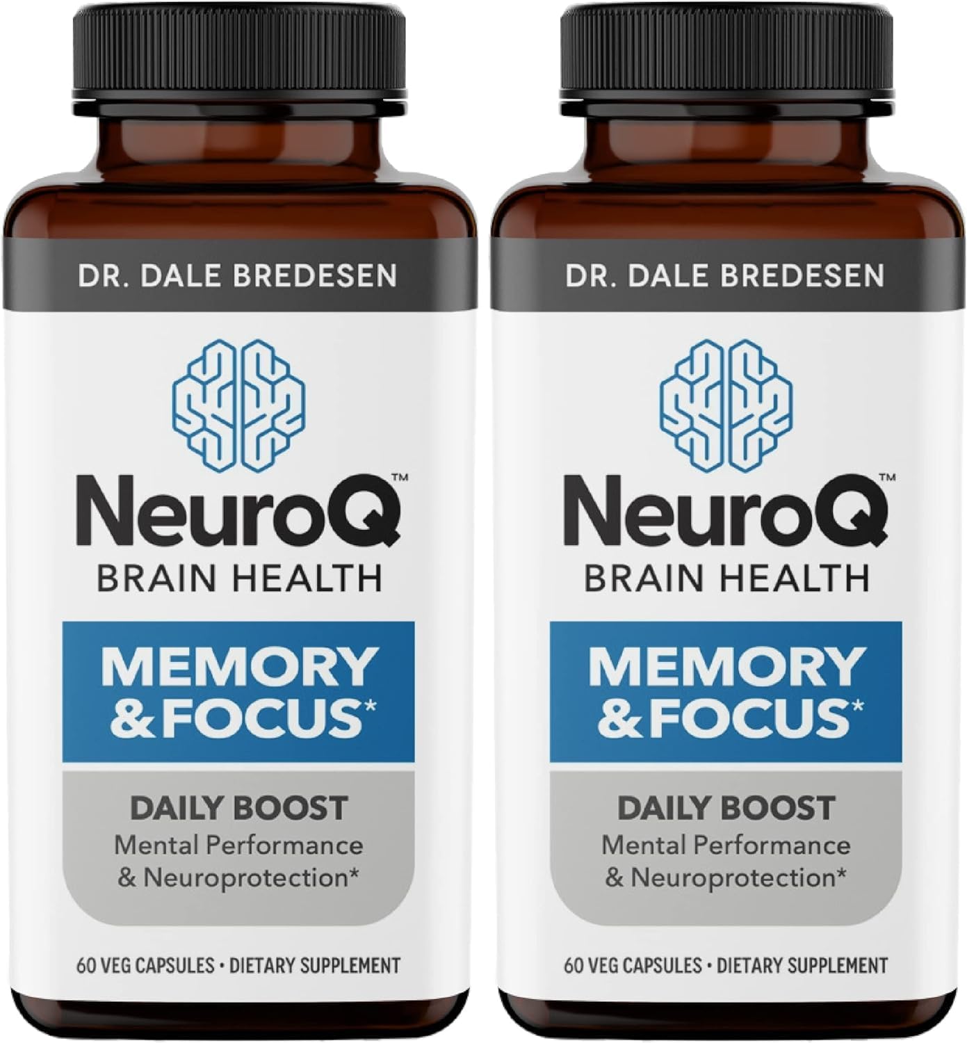 NeuroQ Memory & Focus Supplement - Cognitive Performance Boost - Brain Function Support - Dr. Dale Bredesen Formula - Gotu Kola Ginkgo Phosphatidylserine Propolis - 120 Capsules