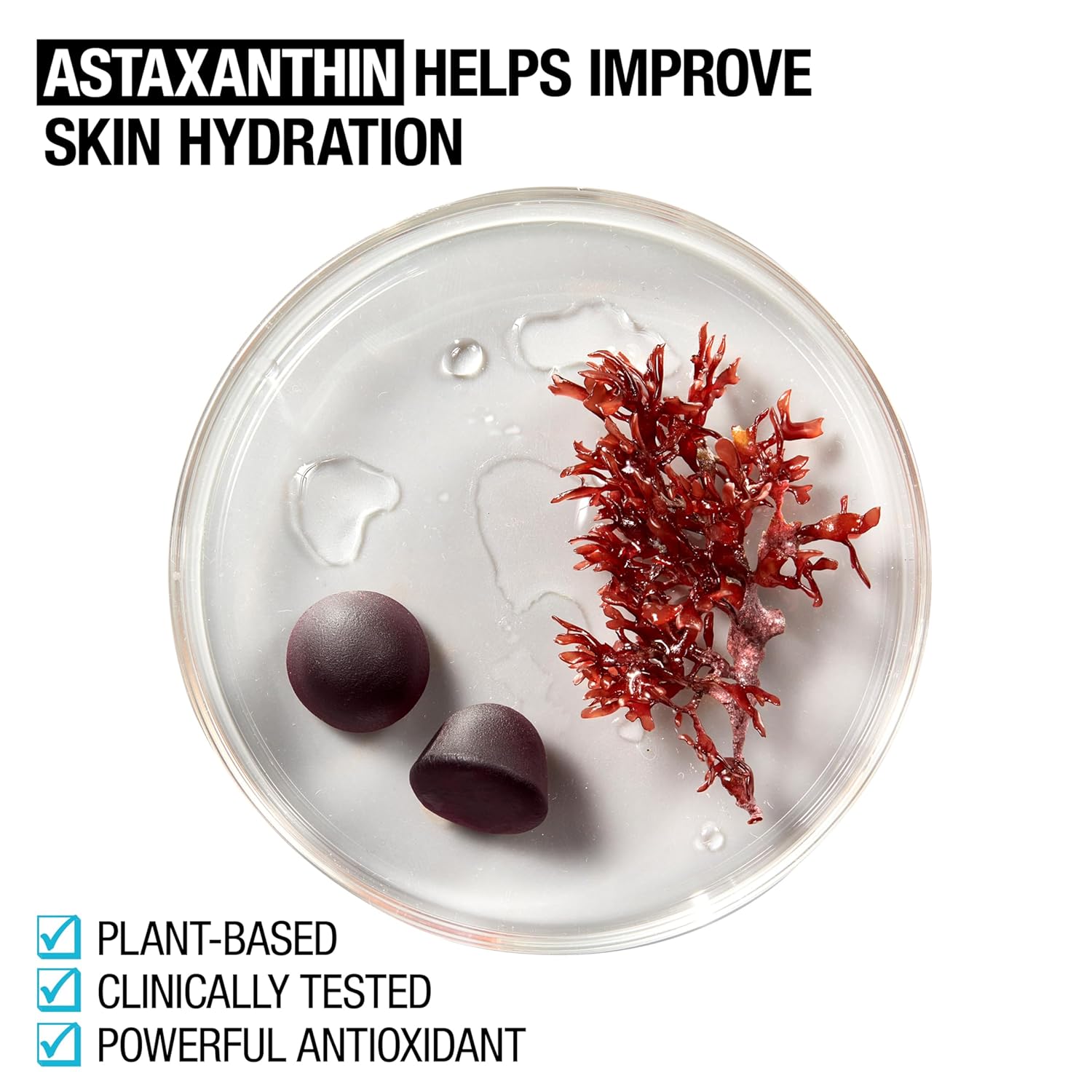 Neutrogena Skin Hydration Gummies with Astaxanthin & Vitamin C - 60 ct - Berry Flavor - Antioxidant Skincare Supplements for Healthy, Smooth Skin