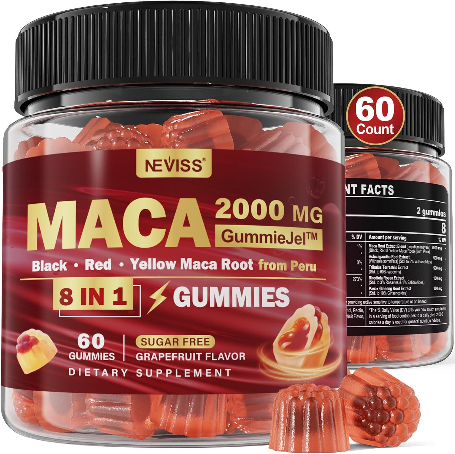 Nevis Turmeric Ginger Gummies Bundle with Maca - 3 Pack Variety Set