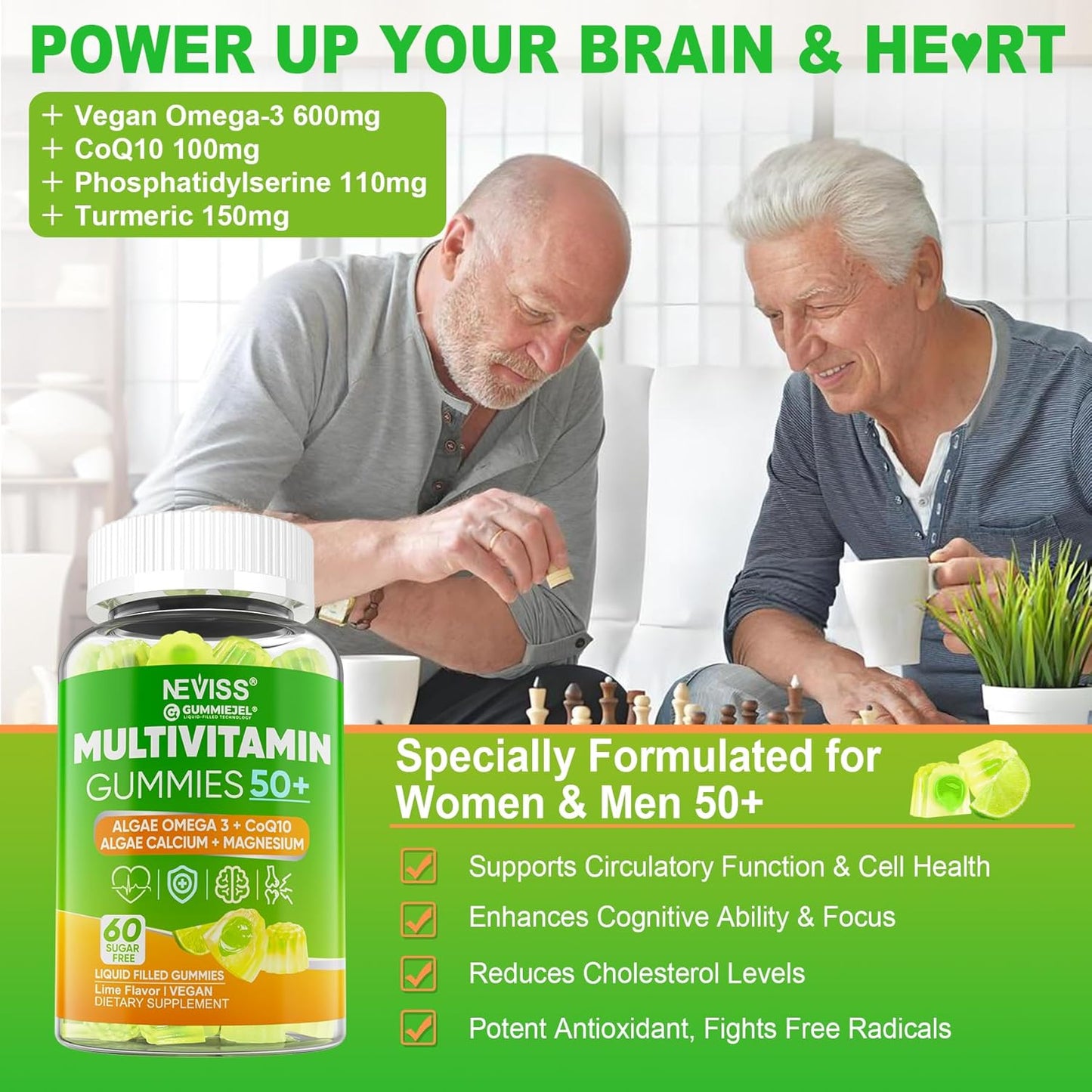 NEVISS Multivitamin and Glutathione Gummies Bundle - 120 Count