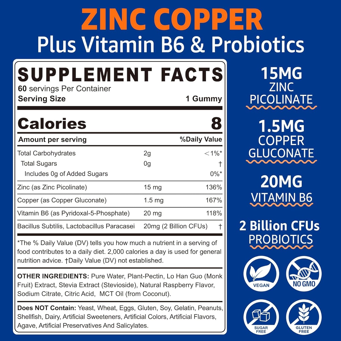 NEVISS Nicotinamide Gummies with Zinc and Copper - 500mg Supplement