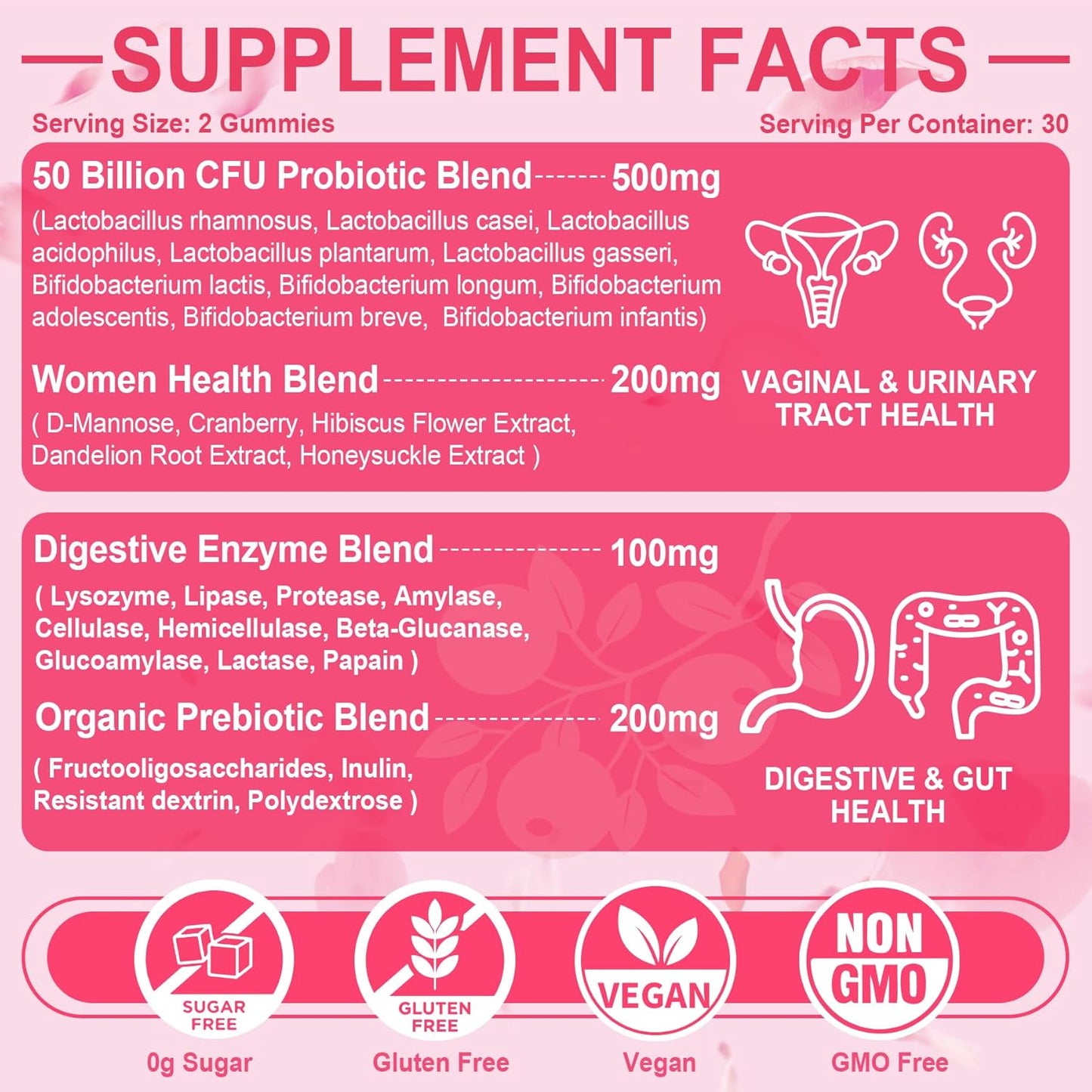 NEVISS Vegan Iron Gummies with Probiotics for Women, Gentle Iron Supplement