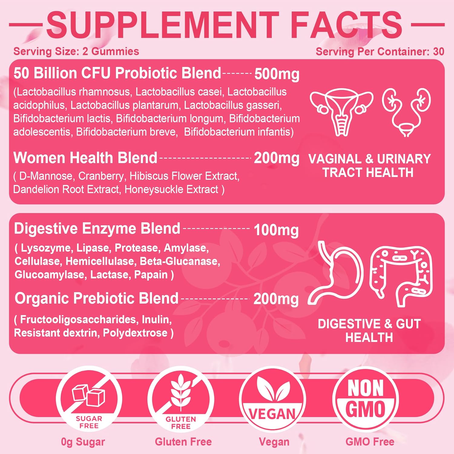 NEVISS Vegan Iron Gummies with Probiotics for Women, Gentle Iron Supplement