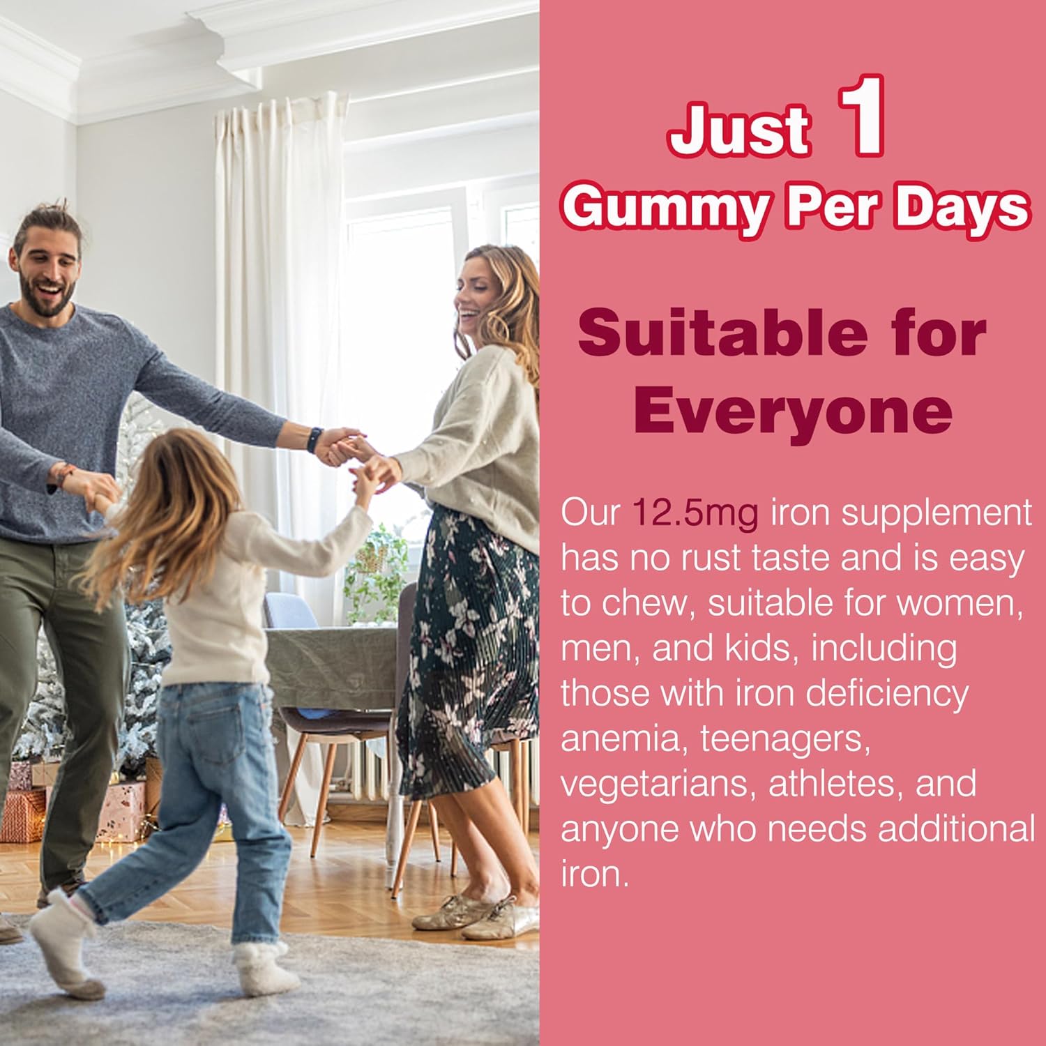 NEVISS Vegan Omega 3 Gummies with 1000mg and Iron 12.5mg Supplement