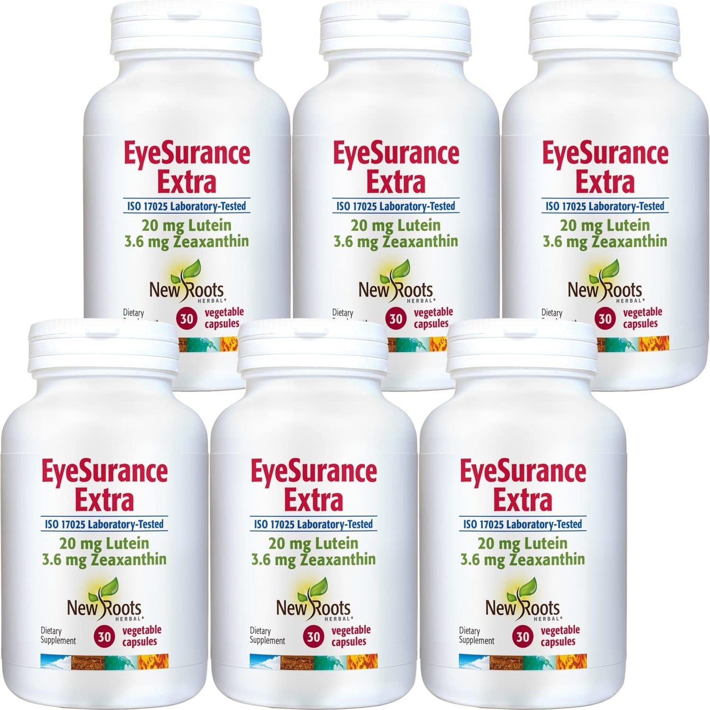 NEW ROOTS HERBAL EyeSurance Extra Multivitamin Supplement | Lutein Zeaxanthin Capsules - Pack of 6