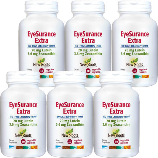 NEW ROOTS HERBAL EyeSurance Extra Multivitamin Supplement | Lutein Zeaxanthin Capsules - Pack of 6