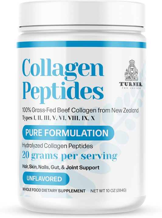 New Zealand Grass-Fed Beef Bone Collagen Peptides Powder - Pure Formula, Unflavored (10 oz)