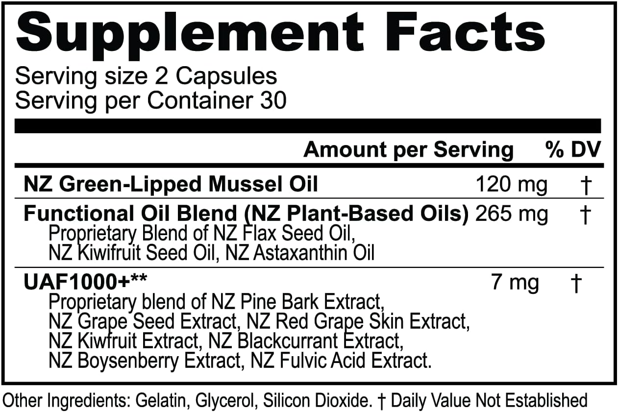 New Zealand Green Lipped Mussel Oil Capsules - High Potency Joint Care Supplement with Super Antioxidant, 360 Softgels