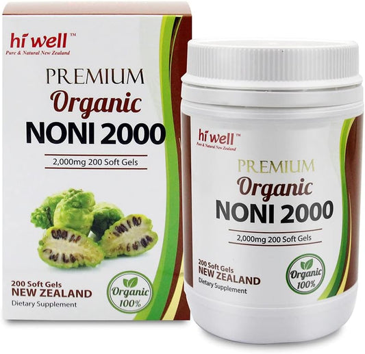 New Zealand Noni 2000 Softgels - Pure & Natural Hi Well Premium Formula