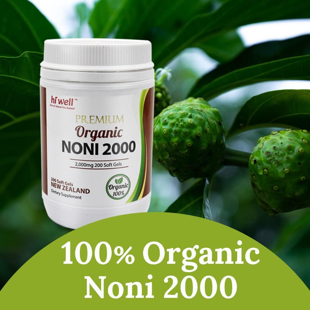 New Zealand Noni 2000 Softgels - Pure & Natural Hi Well Premium Formula
