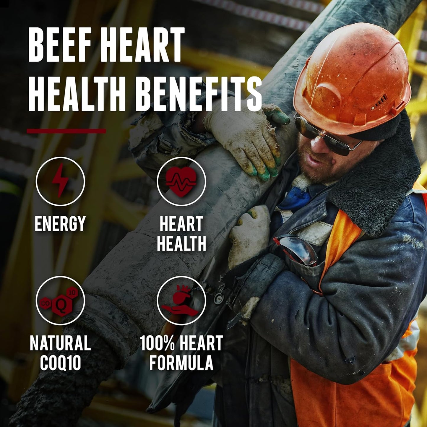 New Zealand Sourced Grass Fed Beef Heart Capsules - 3,000mg per Serving, 200 Count