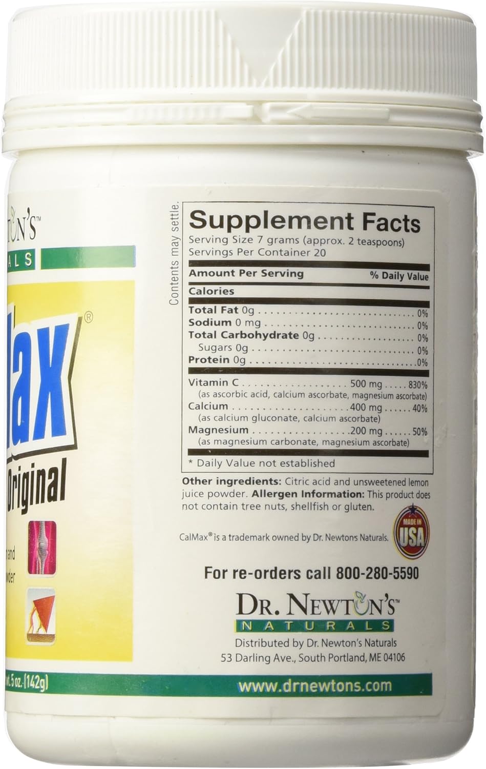 Newton's Naturals CalMax: Calcium, Magnesium, Vitamin C Supplement for Bone Health & Immune Support