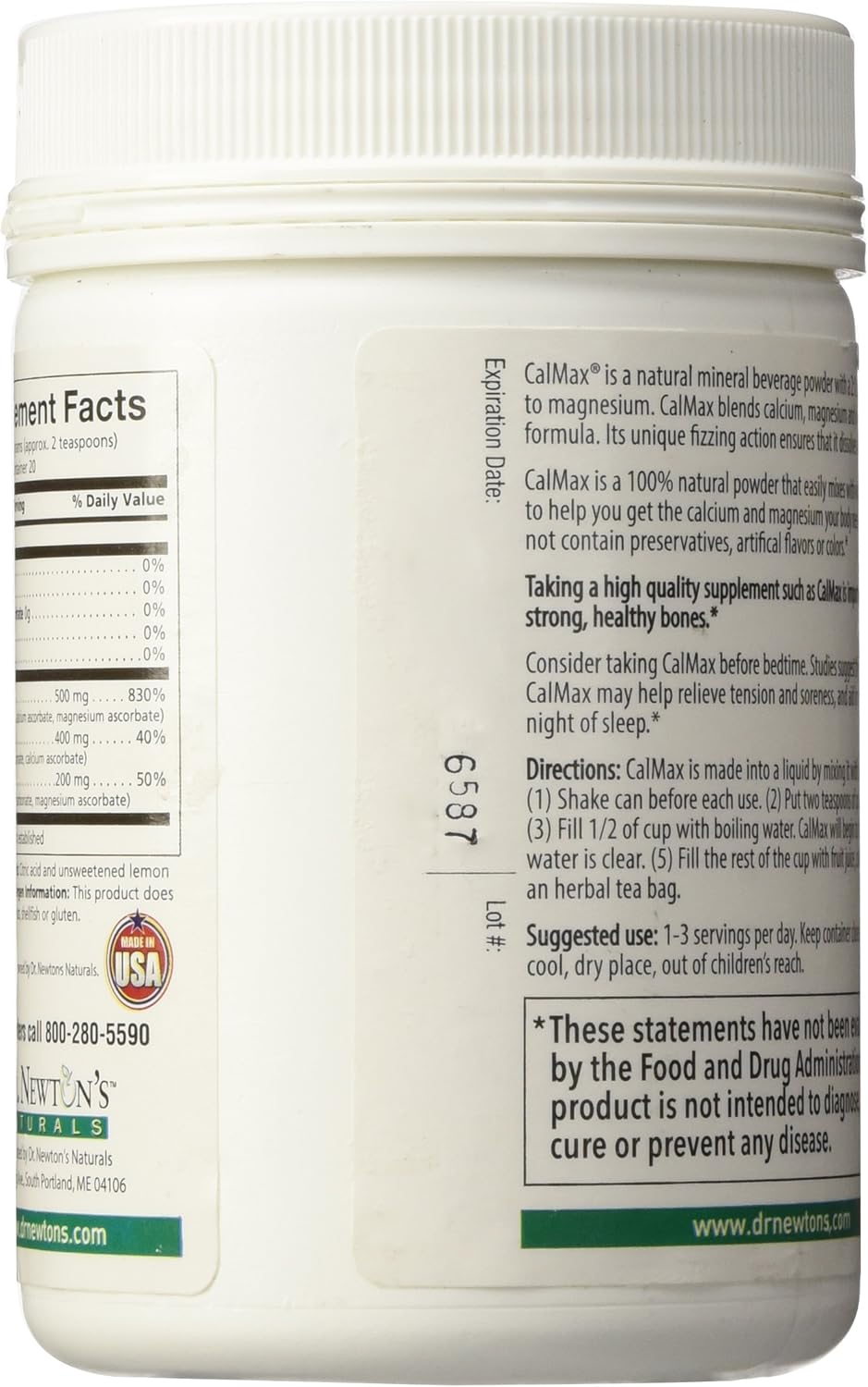 Newton's Naturals CalMax: Calcium, Magnesium, Vitamin C Supplement for Bone Health & Immune Support