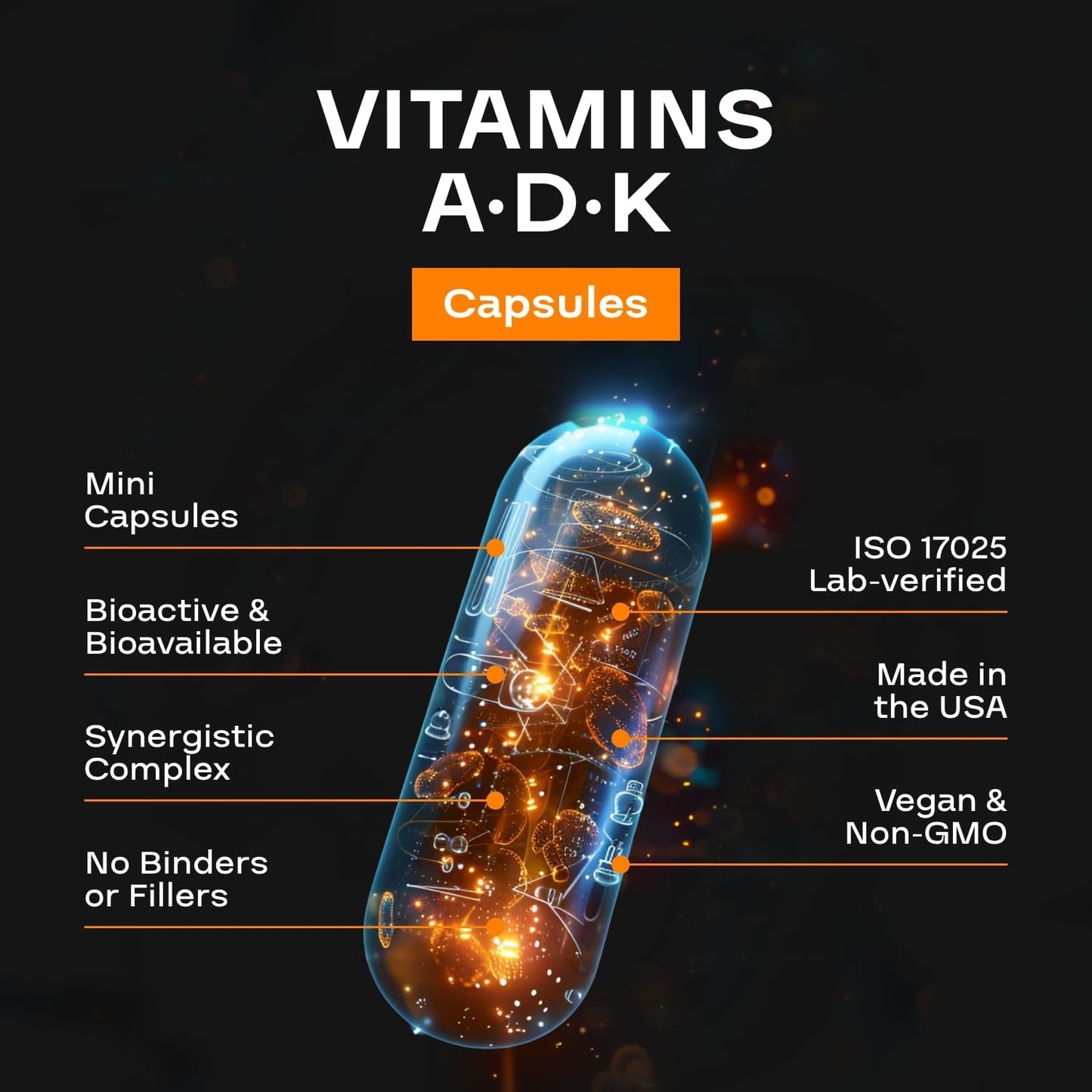 NEXGEN BLENDS High Absorption Vitamin ADK Supplement - Vegan D3 K2 MK7 & A for Bone Health - 5000IU D3 Non GMO & Gluten Free - 1 Month Supply