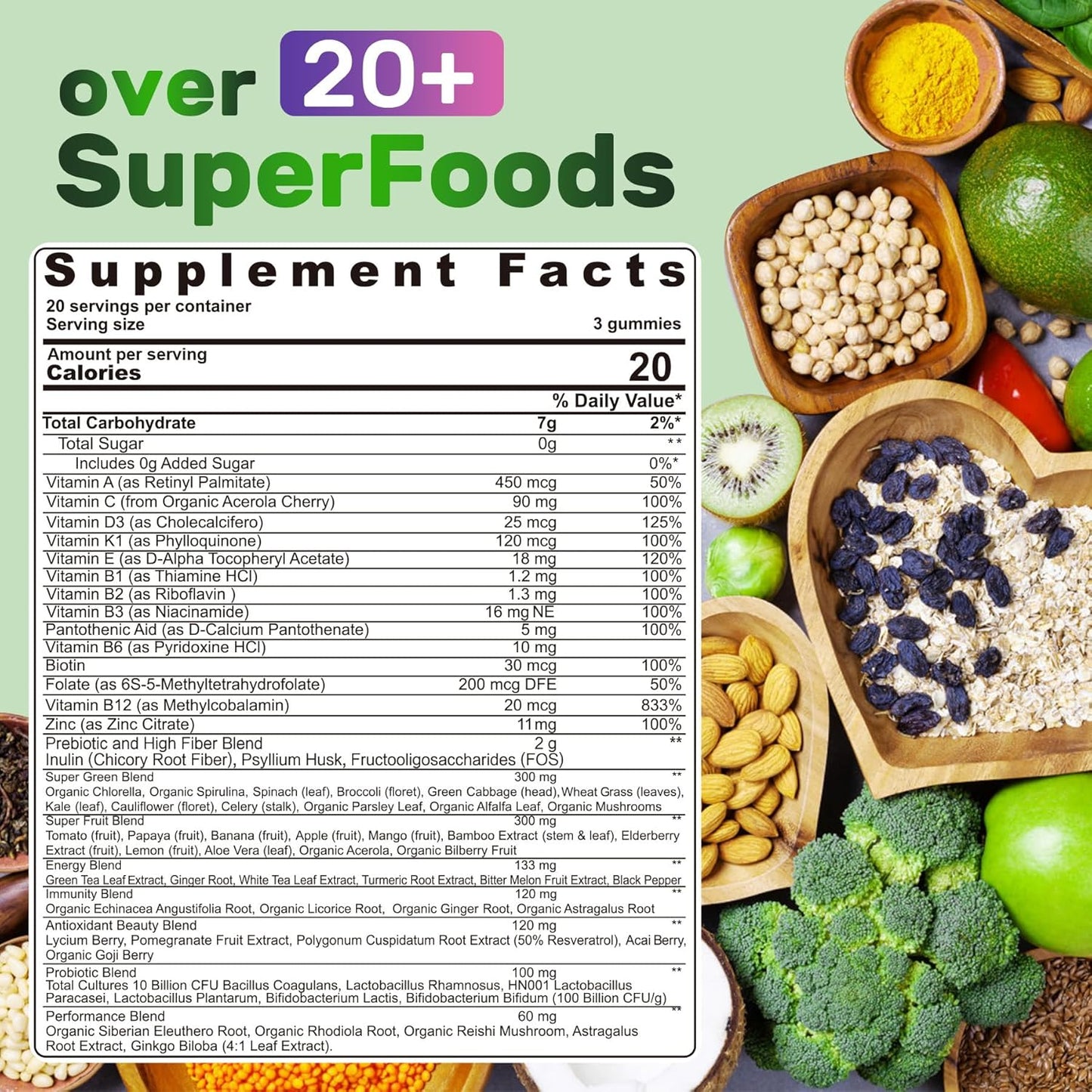 Nextdia Kids Multivitamin and Super Greens Gummies for Healthy Growth and Development