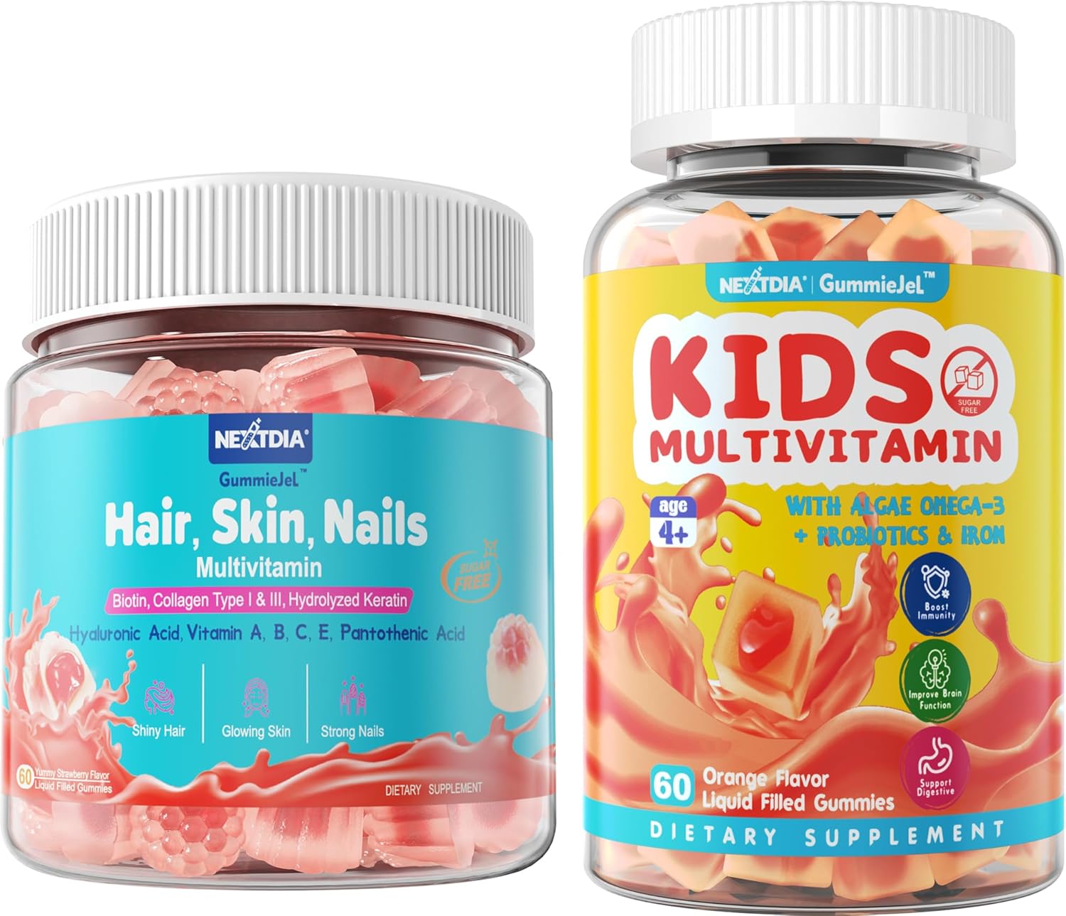 Nextdia Kids Multivitamin Gummies for Healthy Hair, Skin, and Nails