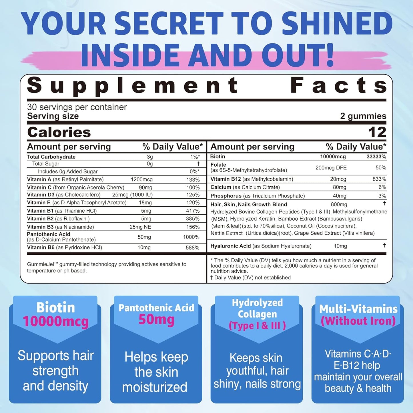 Nextdia Kids Multivitamin Gummies for Healthy Hair, Skin, and Nails