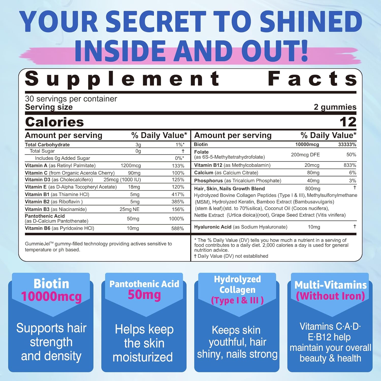 Nextdia Kids Multivitamin Gummies for Healthy Hair, Skin, and Nails