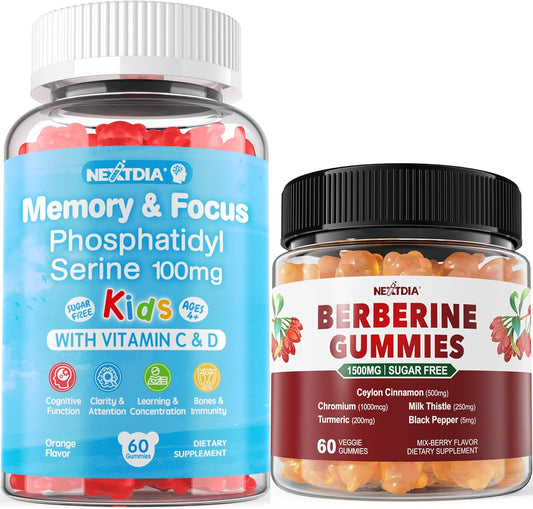 Nextdia Sugar-Free Phosphatidylserine & Berberine Gummy Bundle - 3 Pack
