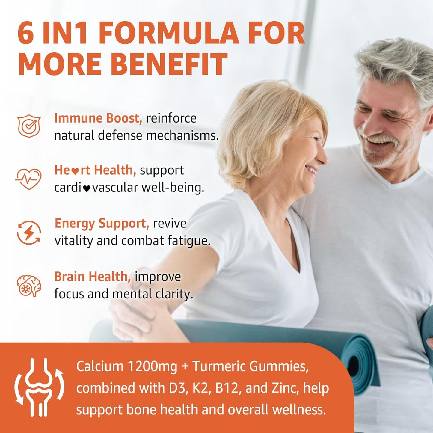 Nextdia Turmeric Calcium Gummies with Vitamin D3, K2, B12, and Zinc - Sugar-Free Vegan Supplement for Bone, Muscle, and Immune Health (120 Count)