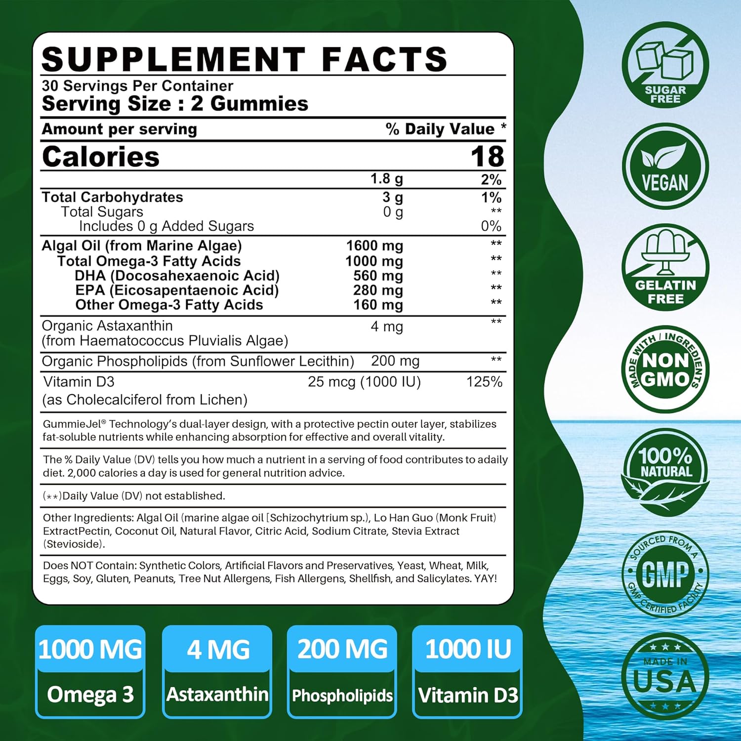 Nextdia Vegan Omega 3 Gummies + Sugar Free Fiber Gummies Combo Pack