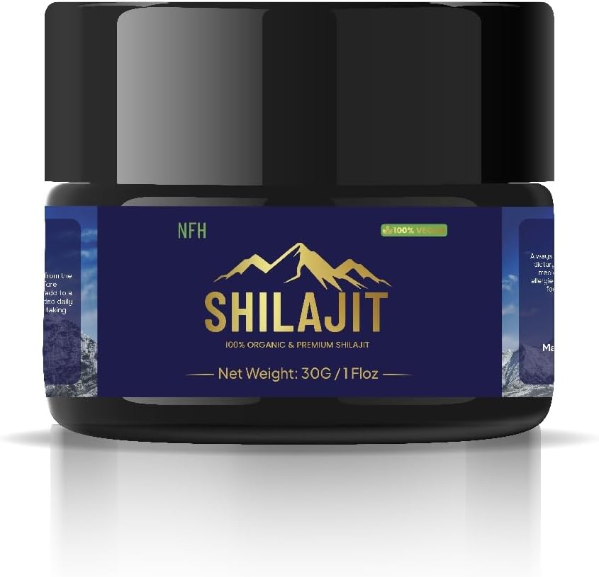 NFH Pure Himalayan Shilajit Organic Resin Supplement 30g - Vitality & Immunity Support with Fulvic Acid & Trace Minerals - Gold Grade Authentic Resin for Men & Women