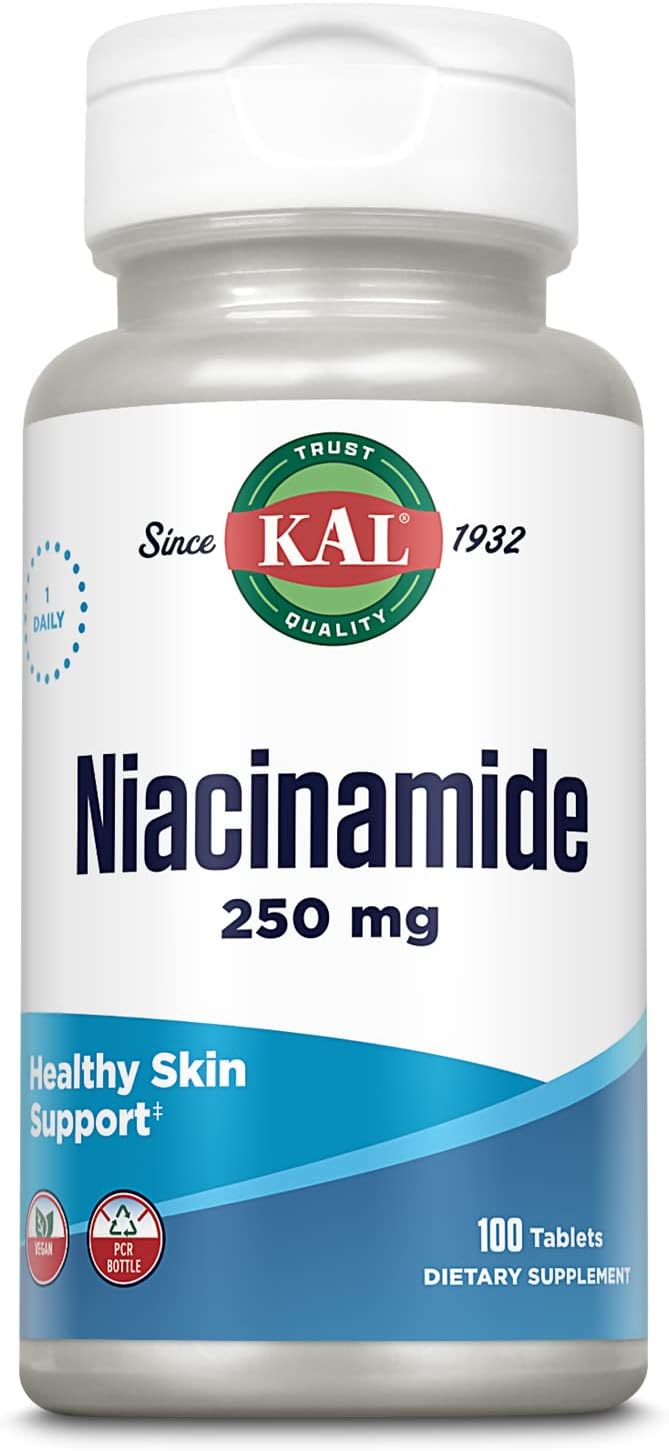 Niacinamide 250mg Tablets for Skin, Energy, Nerves & Circulation - Vegan Supplement with Enhanced Absorption - 100 Tablets, 100 Servings