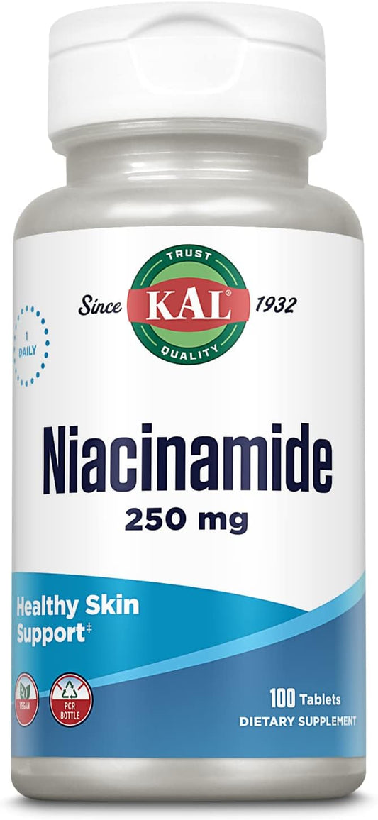 Niacinamide 250mg Tablets for Skin, Energy, Nerves & Circulation - Vegan Supplement with Enhanced Absorption - 100 Tablets, 100 Servings