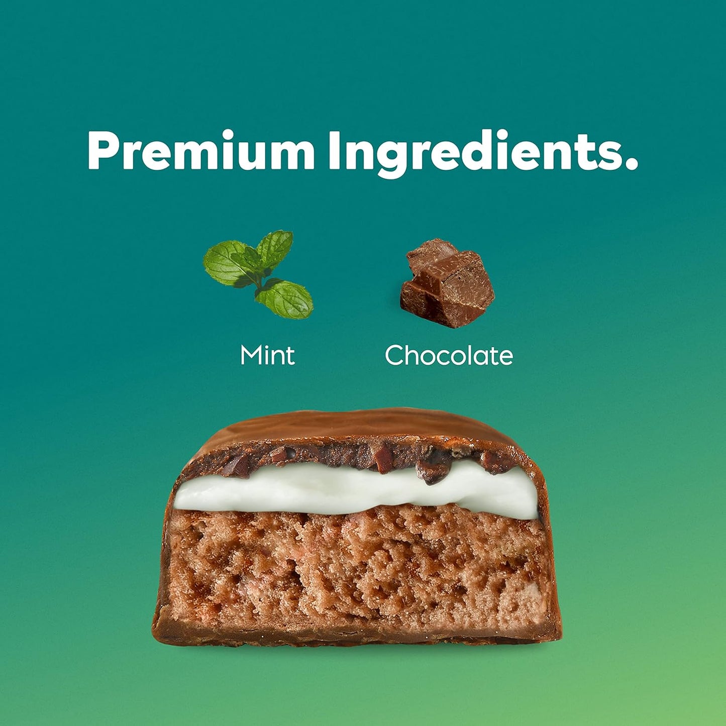 NICKS Mint Chocolate Protein Bars | 16g Protein | 210 Calories | Low Carb Keto Snacks | No Added Sugar | 12 Bars x 50g Pack